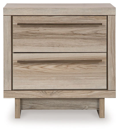 Hasbrick - Tan - Two Drawer Night Stand