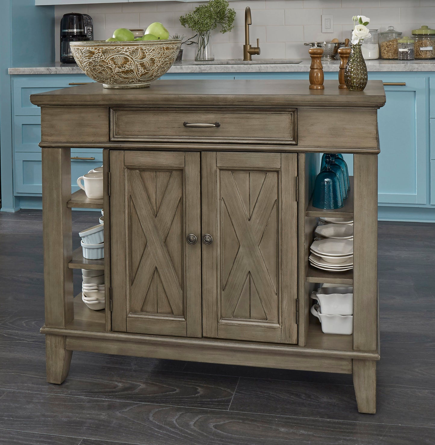 Walker - Kitchen Island - Wood - Dark Gray