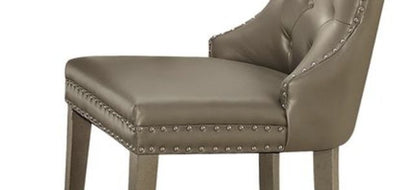 Kacela - Synthetic Leather Side Chair (Set of 2) - Champagne