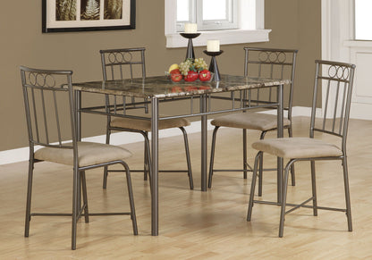 5 Pieces Dining Table Set, Small, Rectangular