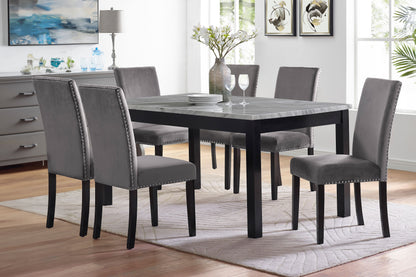 Celeste - 64" Dining Table With 6 Chairs - Gray