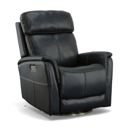 View - Swivel Power Recliner with Power Headrest & Lumbar