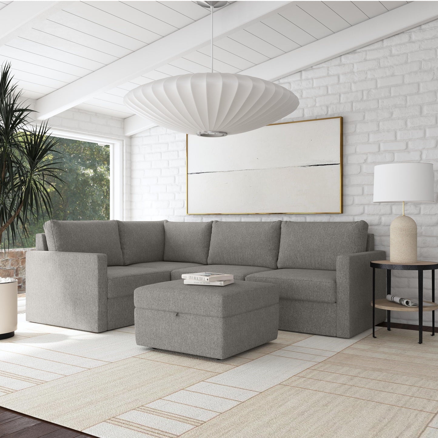 Flex - Sectional with Standard Arm and Storage Ottoman