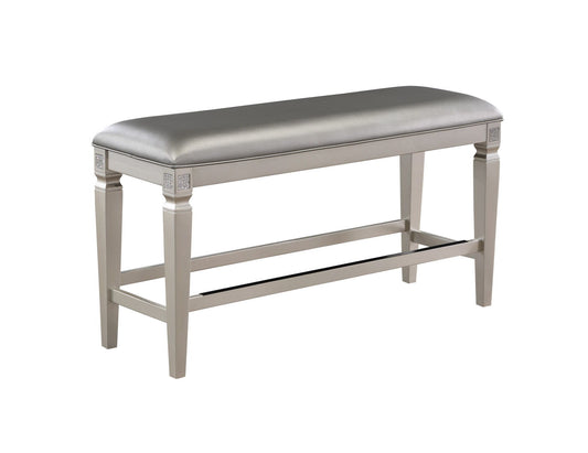 Klina - Counter Height Bench - Silver