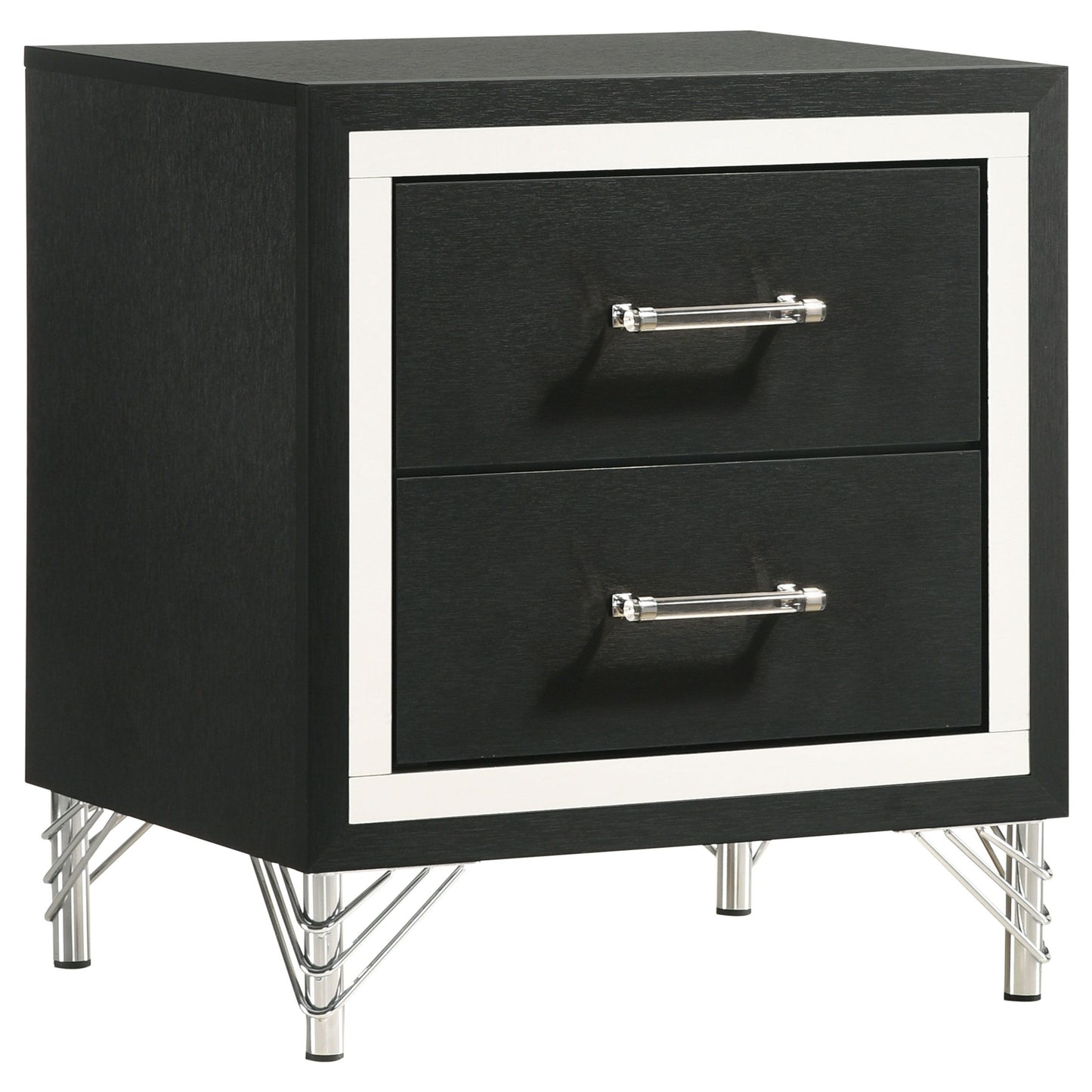 Lucia - 2-Drawer Nightstand Bedside Table - Black