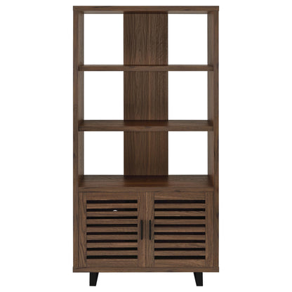 Maddox - 3-Shelf Cabinet Bookcase - Walnut