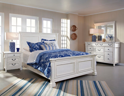 King Coastal Panel Bed - White