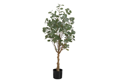 46" Tall, Artificial Plant, Eucalyptus Tree, Indoor, Faux, Fake, Floor, Greenery, Potted, Decorative - Green / Black