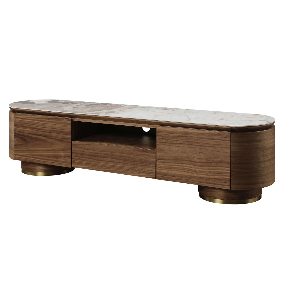 Willene - Ceramic Top TV Stand - Walnut