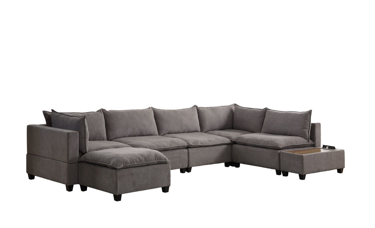 Madison - Modular Sectional Sofa Chaise With USB Storage Console Table