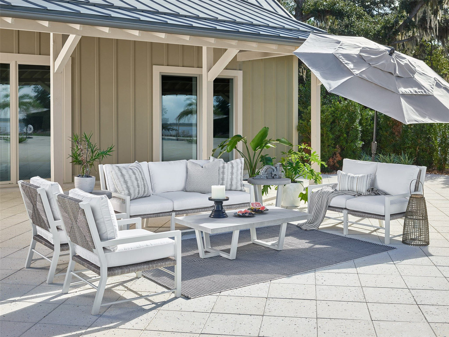 Coastal Living Outdoor - Tybee Loveseat - Pearl Silver