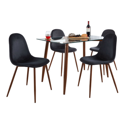 Clara Pebble - 5 Piece Mid-Century Modern Dining Set