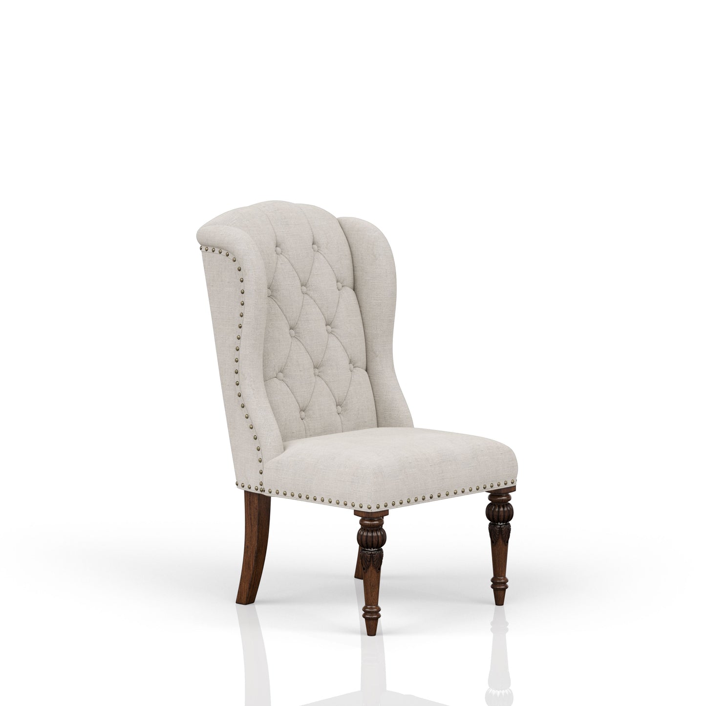 Upholstered Wing Host Chair - Light Gray