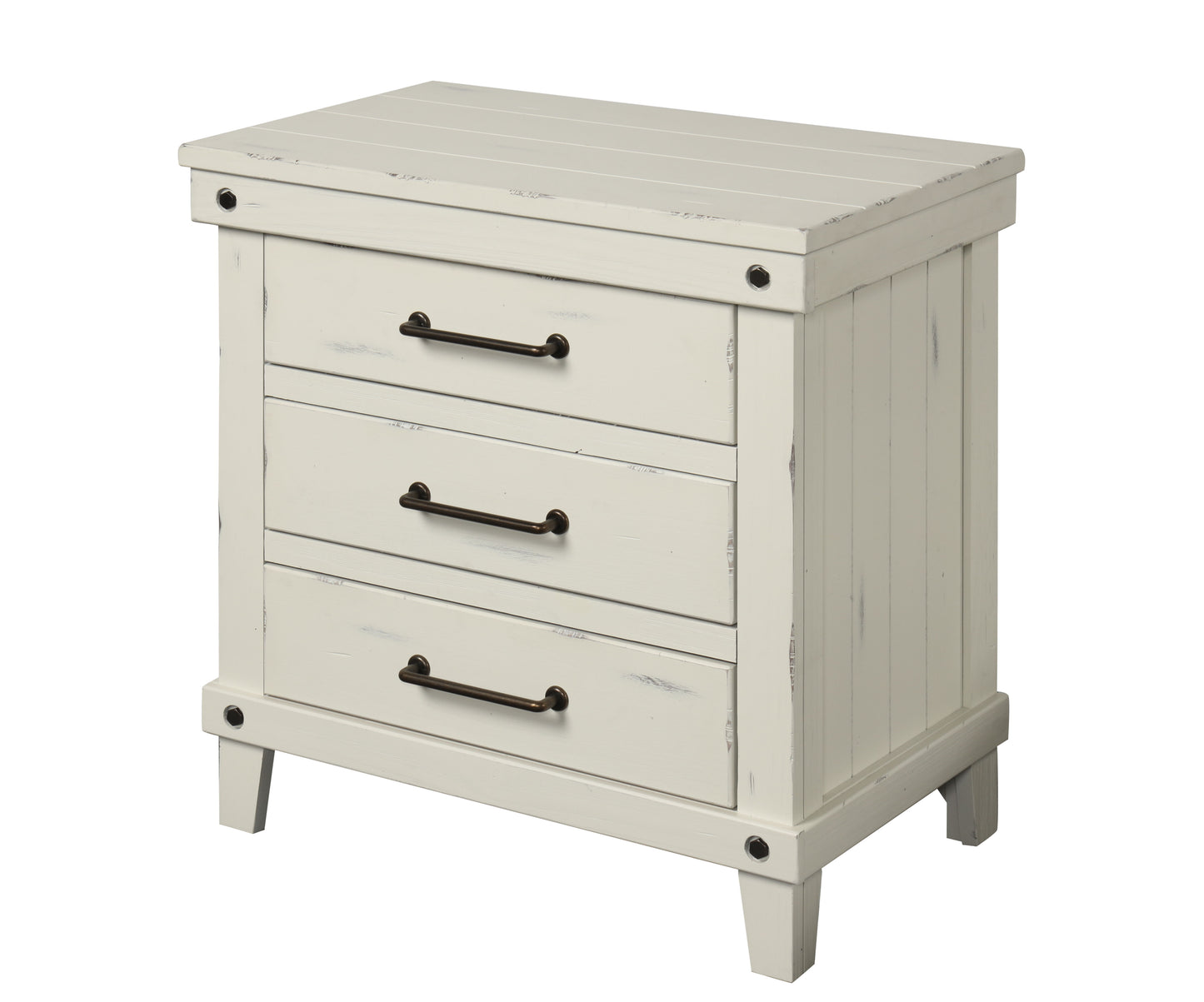 3 Drawer Nightstand - White