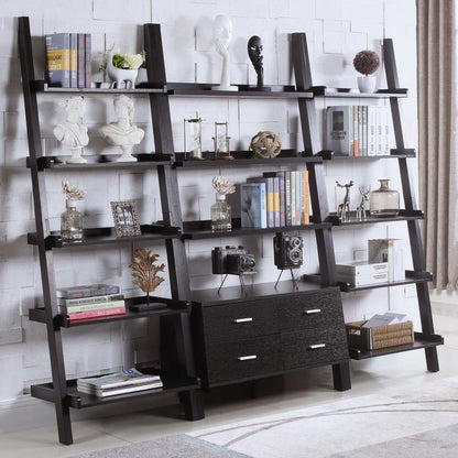 Colella - 3 Piece Storage Ladder Bookshelf Set - Cappuccino