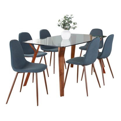 Folia Pebble - 7 Piece Mid-Century Modern Dining Set