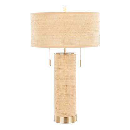 Cylinder - Rattan Contemporary Rattan Table Lamp