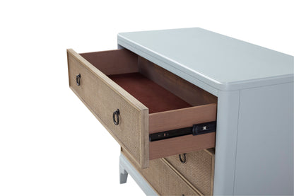 Ocean - 3 Drawers Hall Chest With Cane Fronts - Light Blue