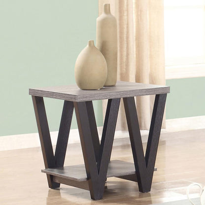 Stevens - Engineered Wood End Table Antique - Gray And Black