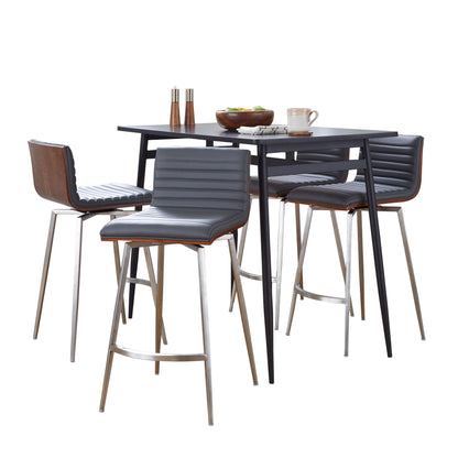 Marcel Mason - 5 Piece Swivel Contemporary Design Counter Height Dining Set