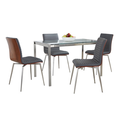 Fuji Mason - Swivel Contemporary Dining Set Dining Set, Glass, 5 Piece