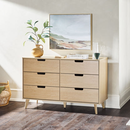 Mid-Century Hans 6 Drawer Dresser With Cut-Out Handles