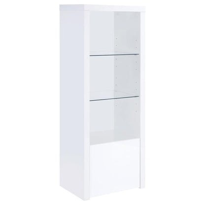 Jude - 3-Shelf Engineered Wood Media Tower - High Gloss White