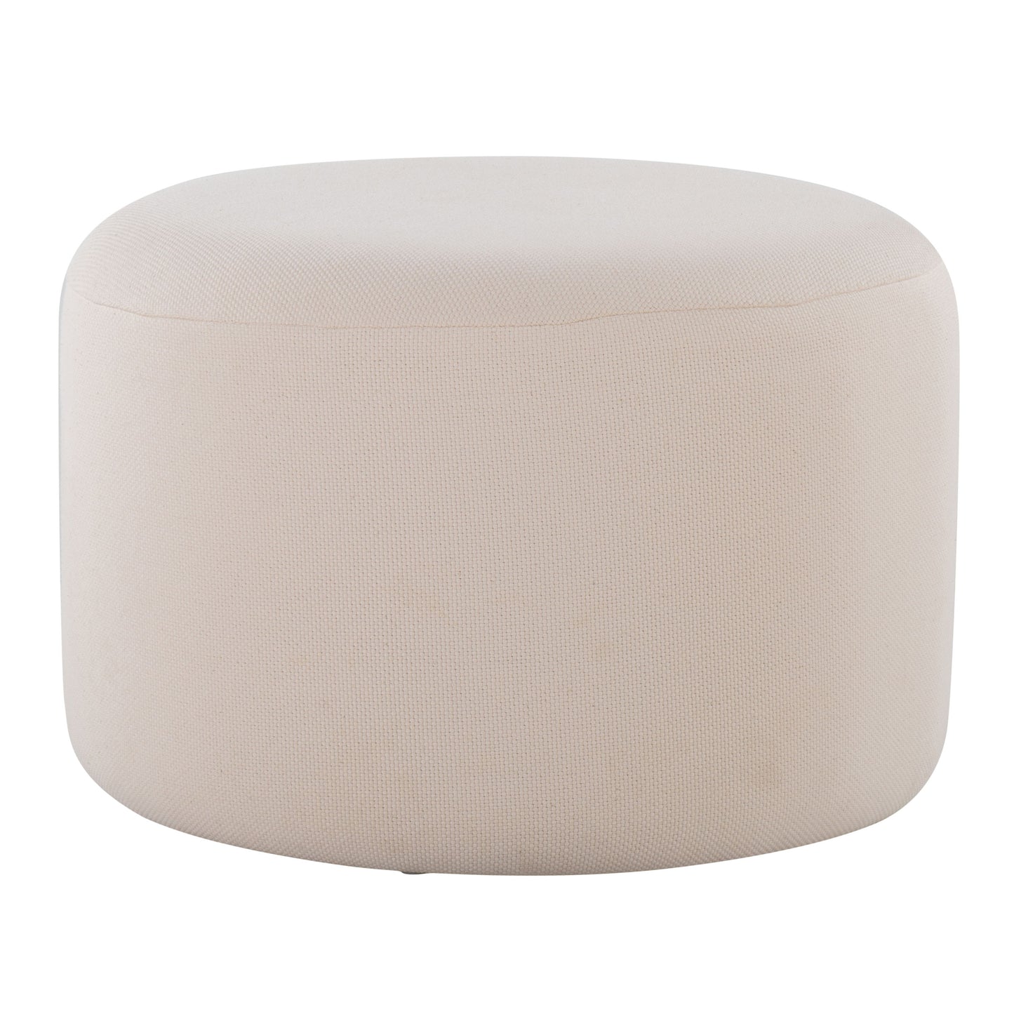 Large Round Pouf - Knitted Beige