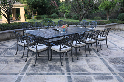 Rectangular Metal Dining Set With Cushions