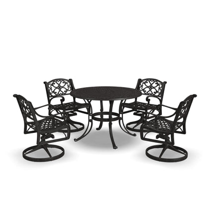 Sanibel - 42" Metal Outdoor Dining Set - Swivel Chairs