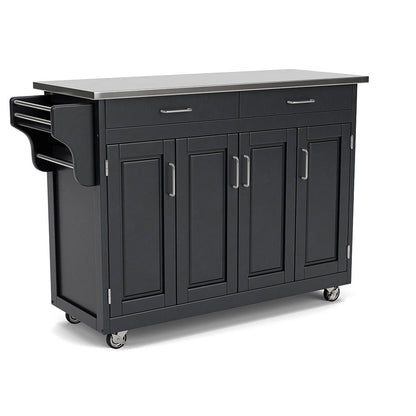 Create-A-Cart - 4 Doors Kitchen Cart - Steel Top