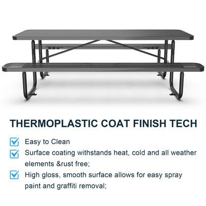 Metal Expanded Rectangular Picnic Table