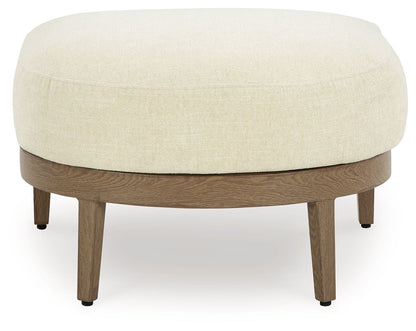 Serene Bay - Dark Brown / White - Ottoman With Cushion