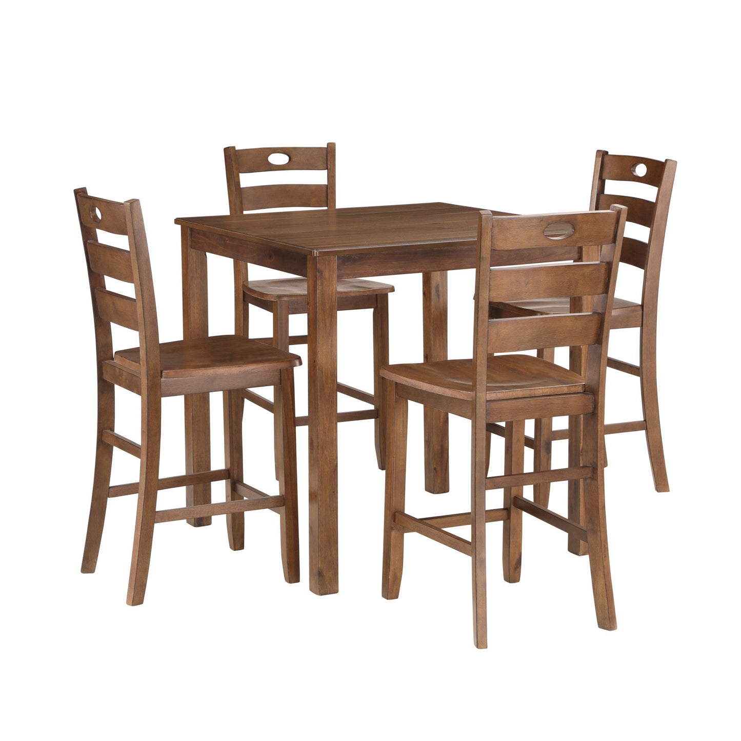 Salem - 5 Piece Counter Dining Set (Table & 4 Chairs) - Tobacco