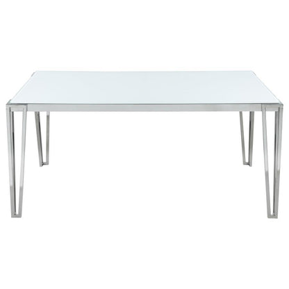 Pauline - Rectangular Glass Top Dining Table - Chrome