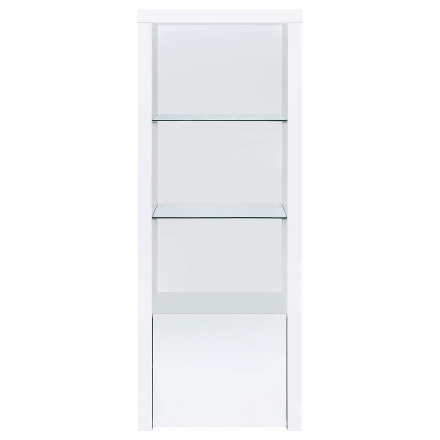 Jude - 3-Shelf Engineered Wood Media Tower - High Gloss White