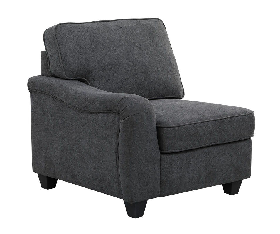 Leo - 6 Seater Sofa And Ottoman - Dark Gray