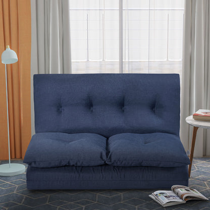 Floor Couch And Sofa Fabric Folding Chaise Lounge - Navy Blue