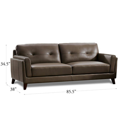 Huntington - Leather Sofa - Dark Granite