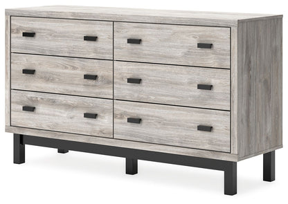 Vessalli - Black / Gray - Six Drawer Dresser