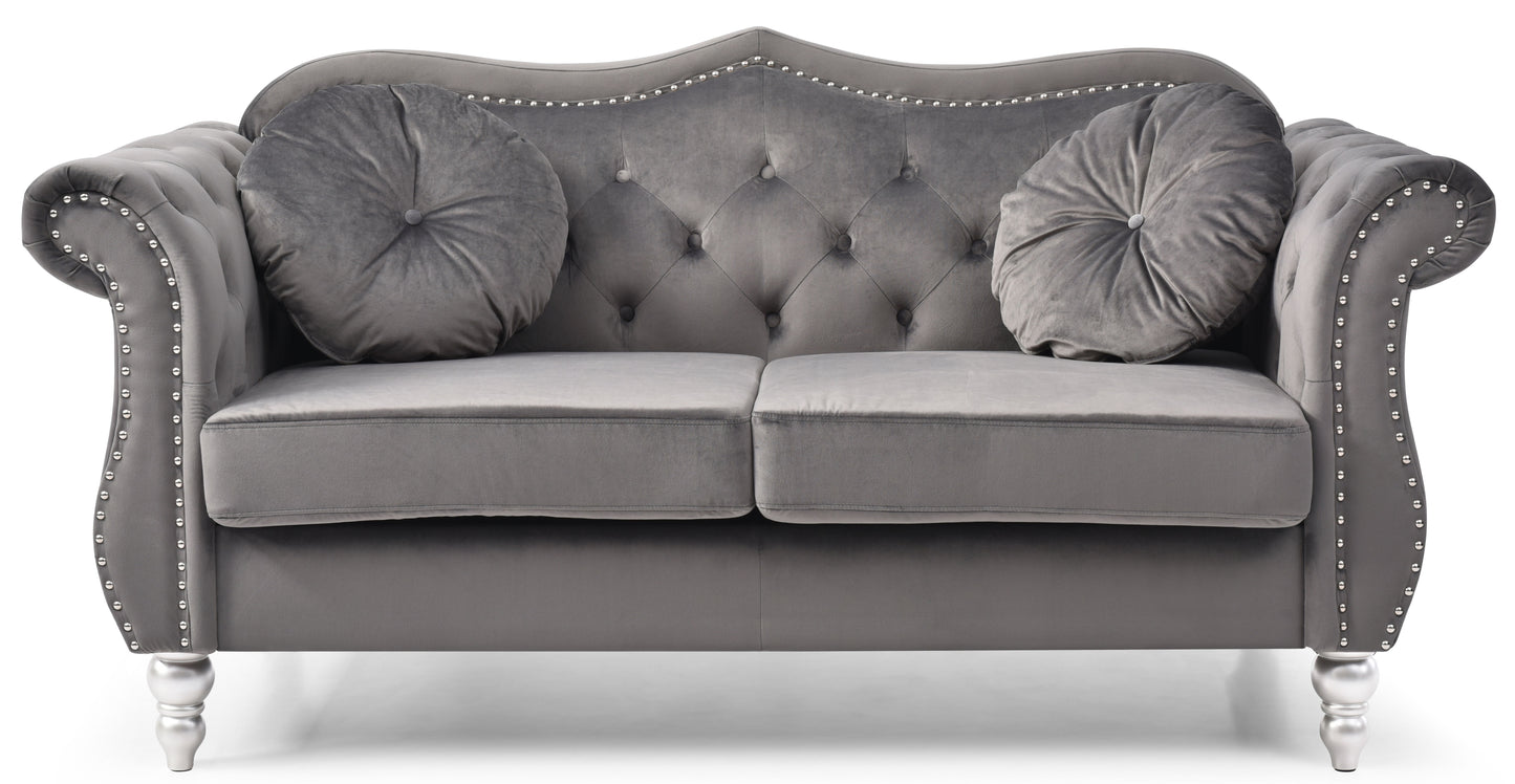 Stylish Flared Arm Loveseat