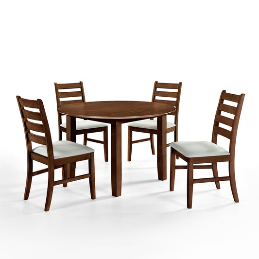 Pascal - Round Dining Table & 4 Chairs - Walnut