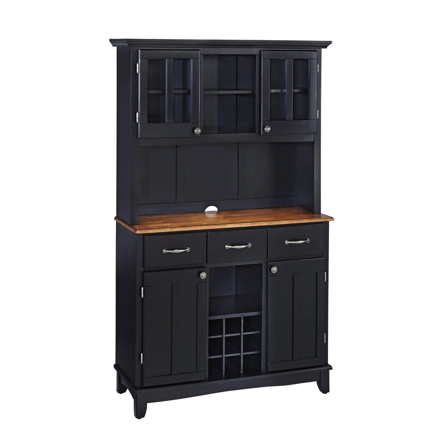 Hampton - Buffet With Hutch - Oak Wood Top