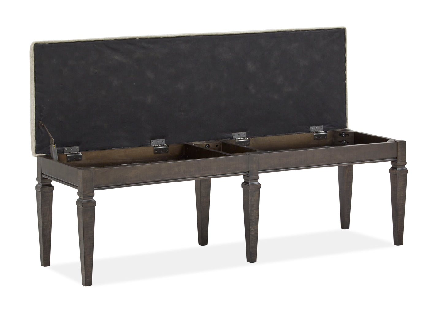 Calistoga - Bench With Upholstered Seat - Weathered Charcoal