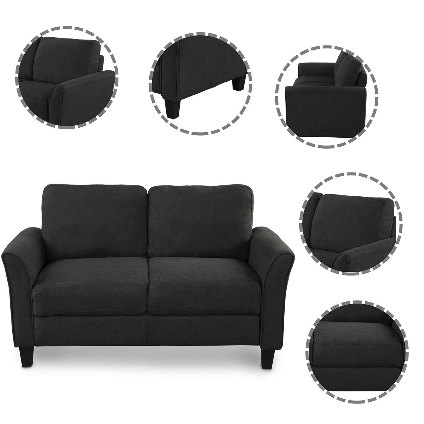 Living Room Furniture Armrest Single Sofa And Loveseat Sofa