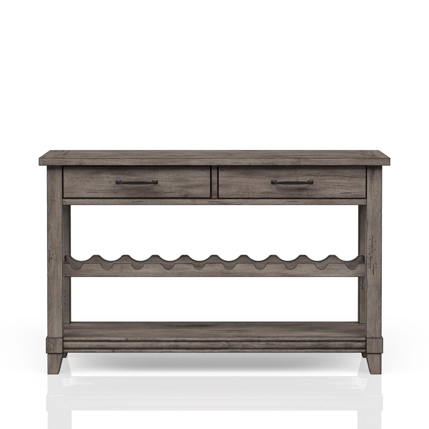 Console Table With Wine Bottle Storage Storage Drawers - Gray