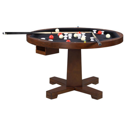 Marietta - Round Dining And Billiard Poker Game Table - Tobacco