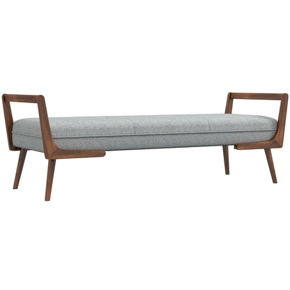 Cora - Mid-Century Modern Gray Bench - Gray