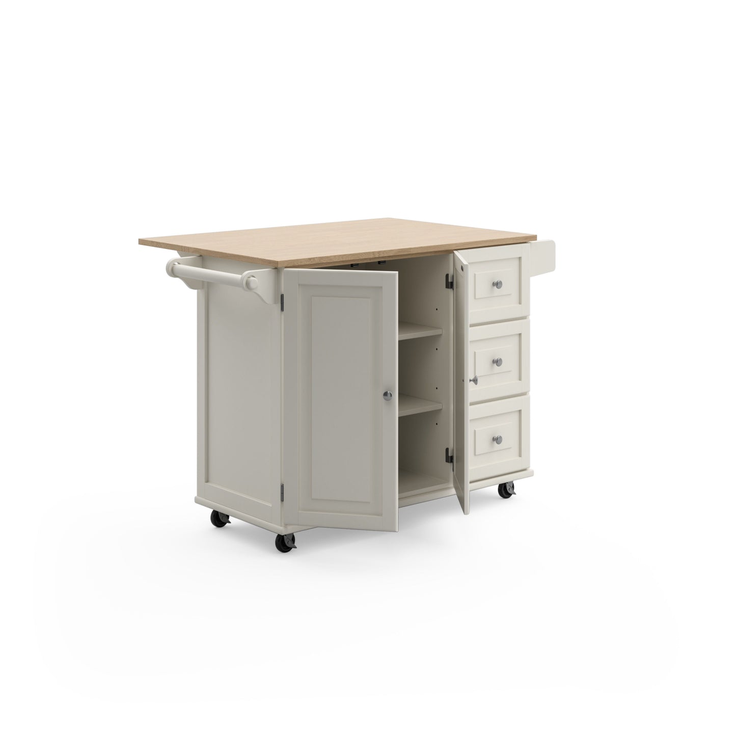 Blanche - Kitchen Cart - Rubber Wood Top