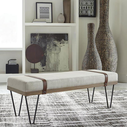 Austin - Fabric Upholstered Accent Bench - Beige